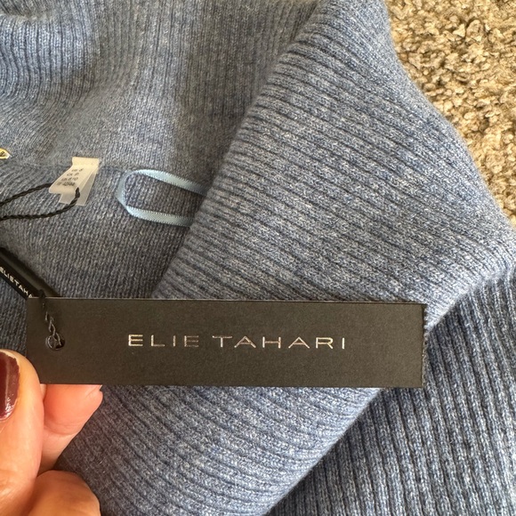 Heritage Sofia Cashmere Elegant Blue Off-Shoulder Dress - Picture 10 of 11